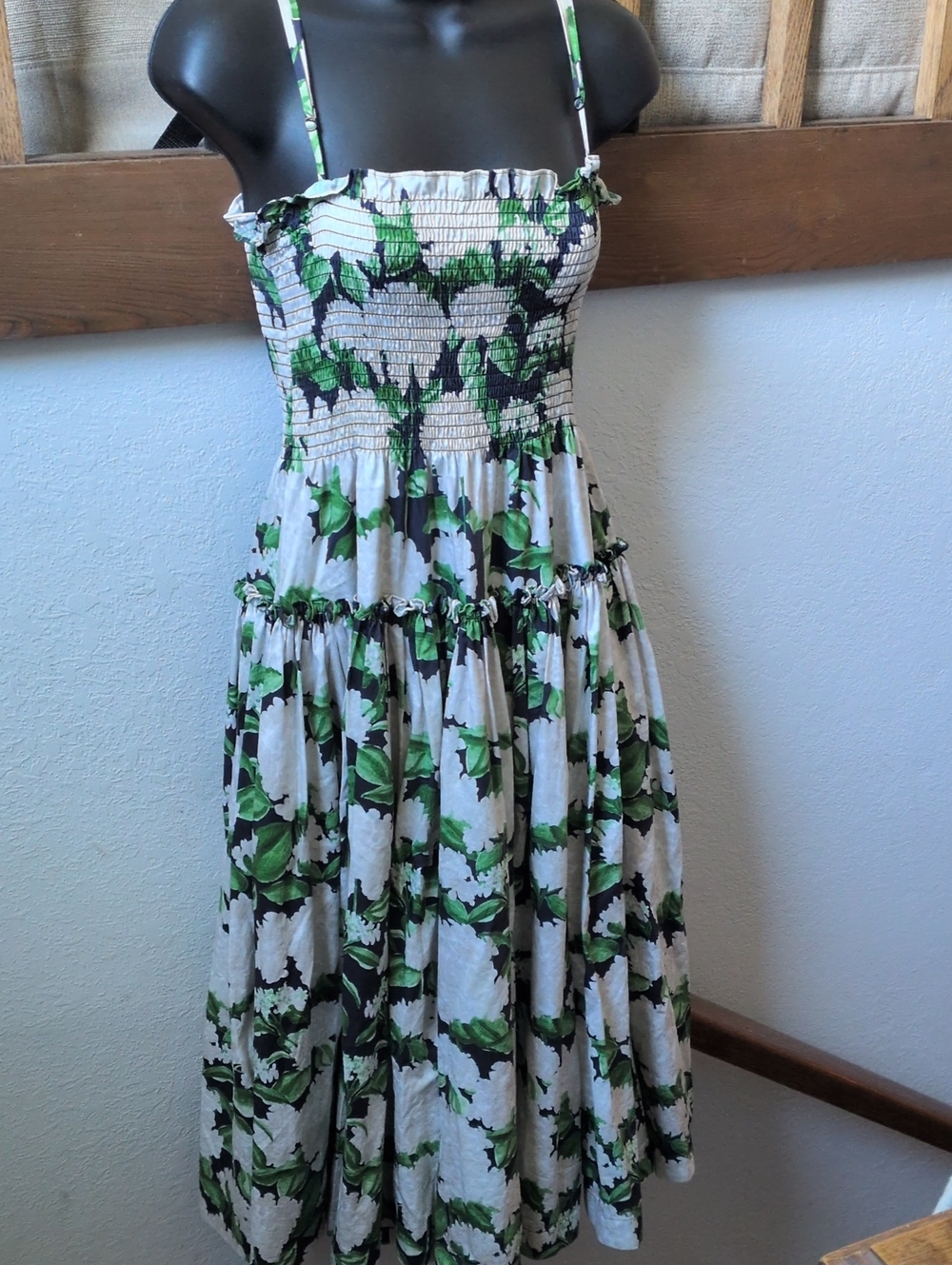 ✨Hill House Home The Seraphina Midi Nap Dress in the green Night Bloom floral M - Picture 2 of 8